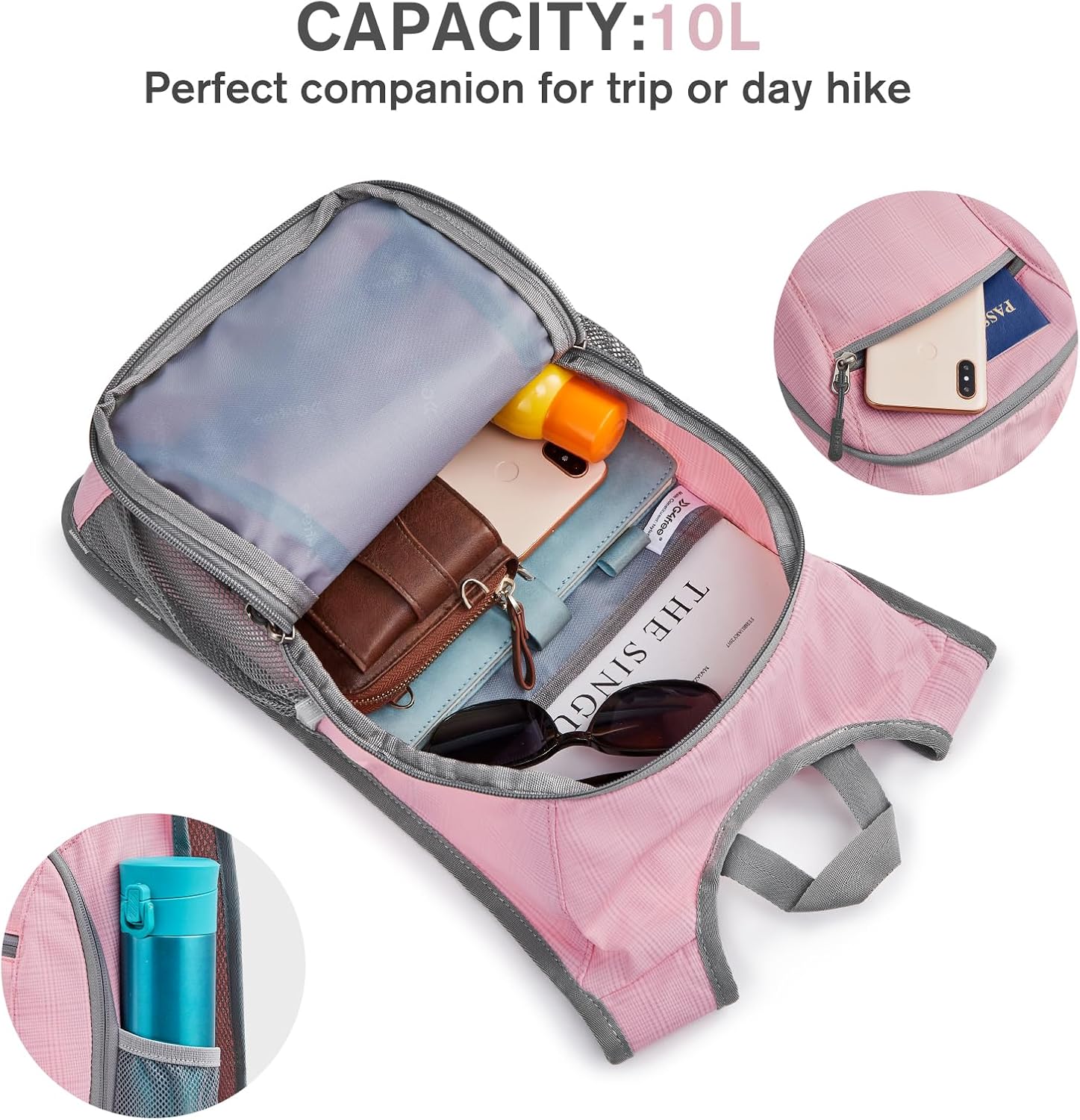 G4Free 10L/15L Hiking Backpack Lightweight Packable Hiking Daypack Small Travel Outdoor Foldable Shoulder Bag - Image 3